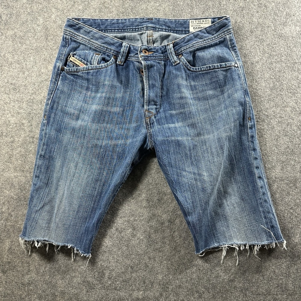 Diesel‎ Jean Shorts Size 31 (31x11) Darron Cut Off Button Fly Distressed Jorts